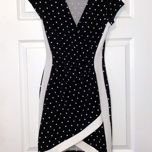 Polka dot low V dress